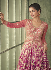 All Georgette Salwar Suit in Pink